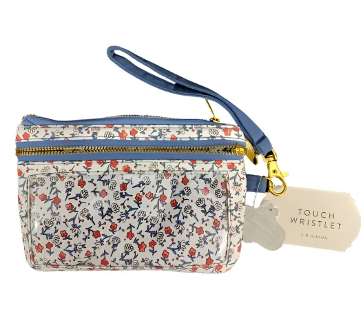 Snag Fabulous Fashion Bargains Blue Flowered Wristlet Purse Grab Your Favorite Handbags At Discounted Prices