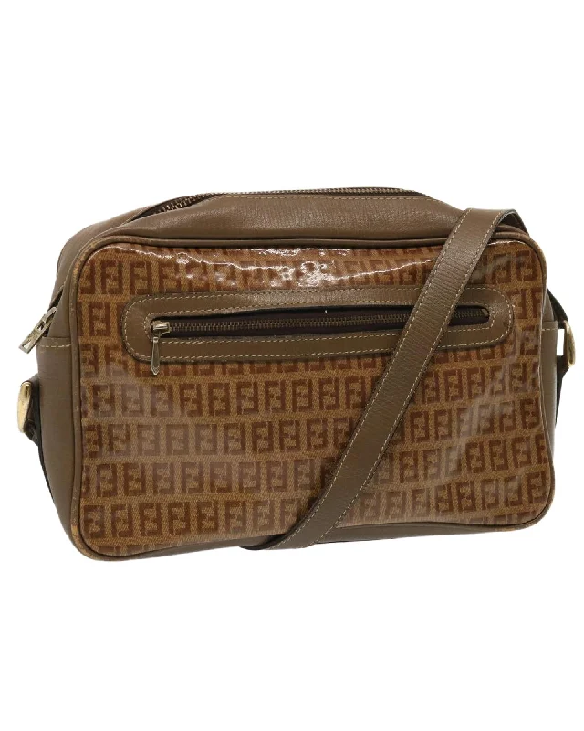 Shop Sales Vintage Fendi Zucca Shoulder Bag Brown Leather FF Monogram Unmissable Deals On Trendy Handbags