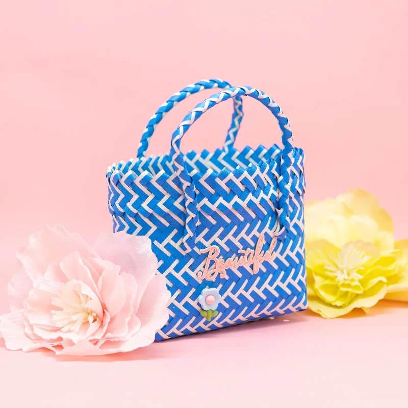 Winter Warehouse Sale Mini Basket Weave Tote Bag - Blue Ribbon Designer Bags At Low Prices Winter Warehouse Sale Mini Basket Weave Tote Bag - Blue Ribbon Designer Bags At Low Prices