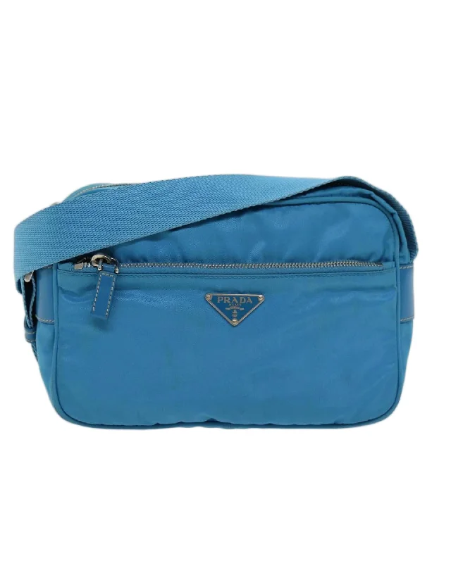 Bags With Tsa-Approved Features PRADA Nylon Tote Bag Blue Everyday Elegance At Lower Prices