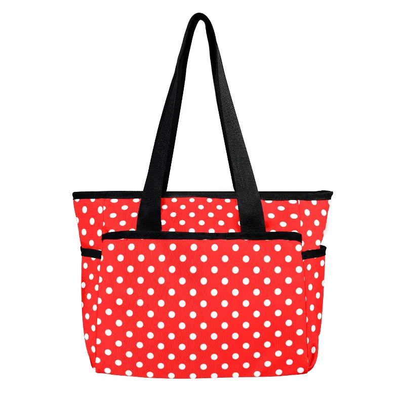 Trendy Fashion Sale Red With White Polka Dots Large Capacity Insulated Tote Bag Statement Handbags At Unbeatable Discounts Trendy Fashion Sale Red With White Polka Dots Large Capacity Insulated Tote Bag Statement Handbags At Unbeatable Discounts