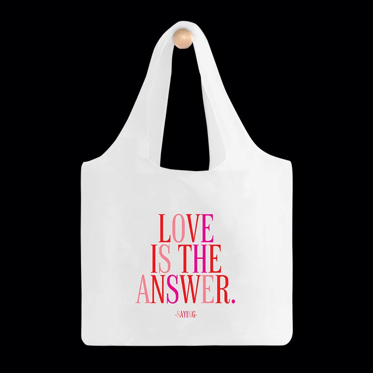 Flash Sale On Premium Bags Love is the answer reusable bag Elegant Purses, Shop & Save