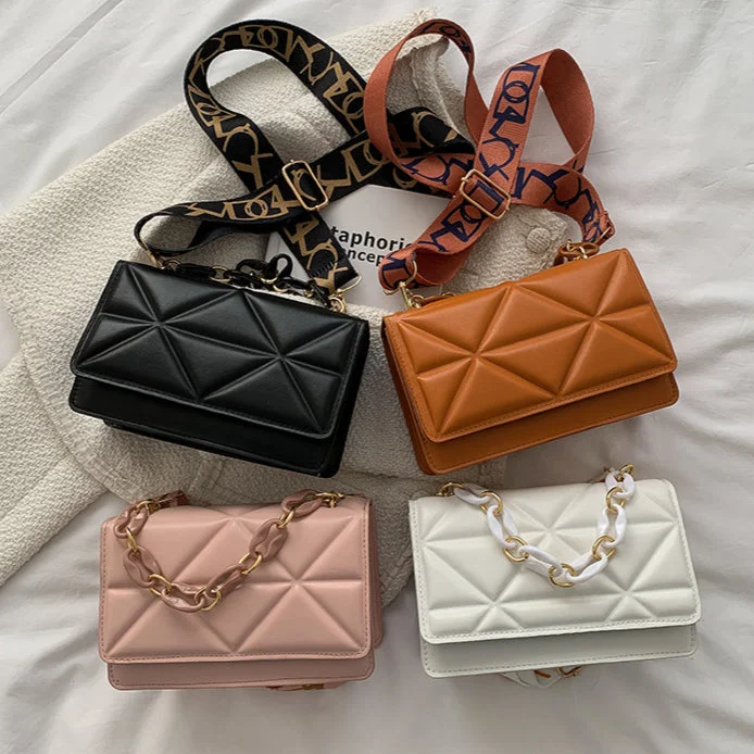 Season Sale Wholesale Casual Fashion One-shoulder Wide-band Crossbody Small Square Bag Fashion-Forward Bags At Exclusive Promotional Prices