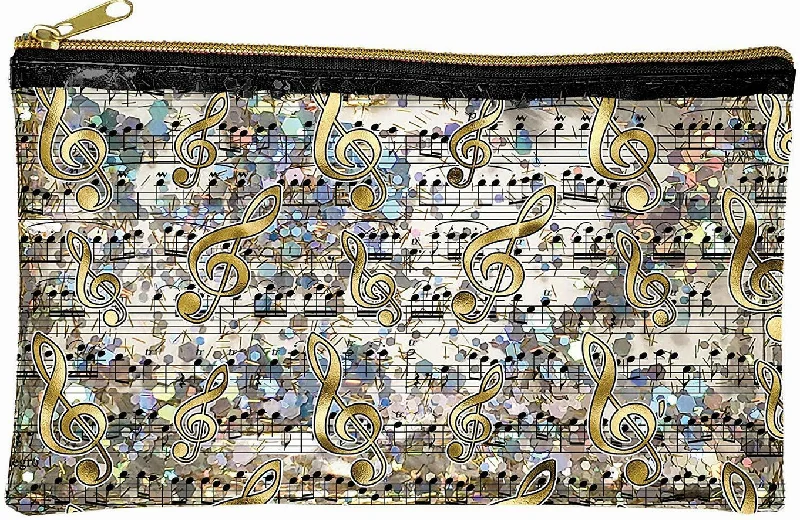 Chic & Cozy Collection Music Glitter Cosmetic Bag Upgrade Your Look With Our Exclusive Bag Deals