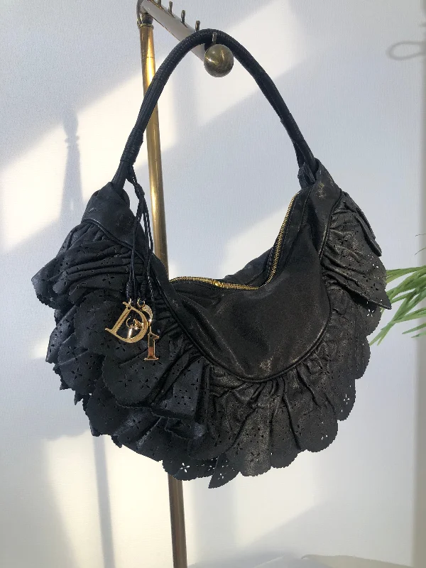 Limited-Time Offer Christian Dior  Logo Charm Cut Out Leather Handbag Shoulder bag Black Vintage 54pzak Chic And Affordable Bags – Grab Yours Today