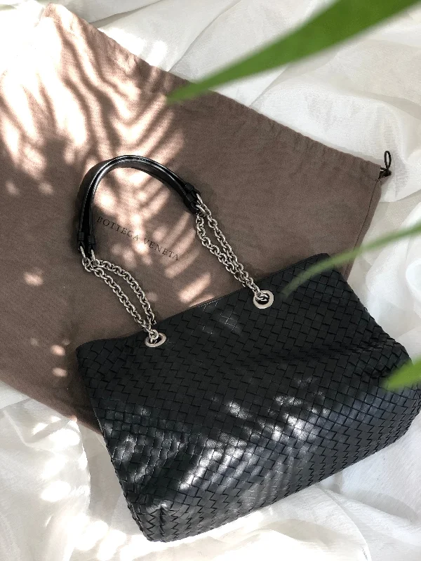 Clearance Bags For Budget Shoppers Bottega Veneta Leather Chain Totebag Black Vintage rses7r Exclusive Bag Deals – Perfect For Any Occasion