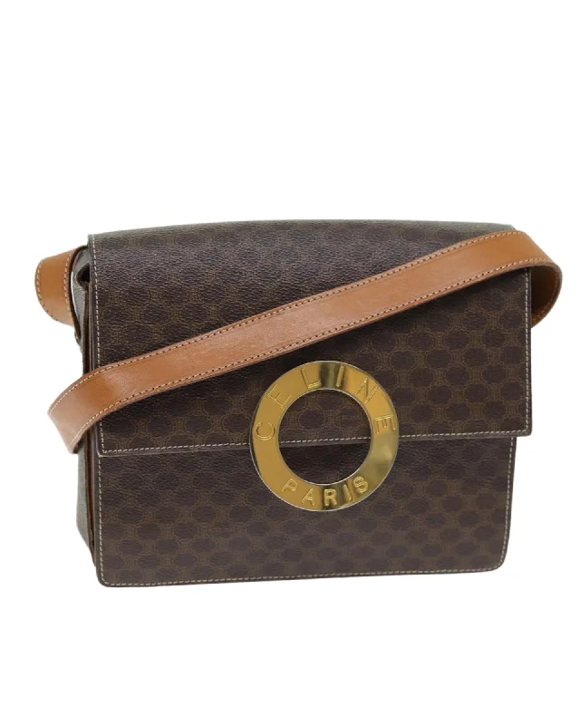 Discount Extravaganza CELINE Paris Brown Canvas Shoulder Bag Fashionable Bags At Must-Have Prices