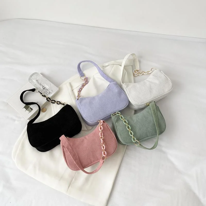Tote Bag For Office Use Wholesale Simple Casual Strip Flannel One Shoulder Canvas Bag Chic Bags, Shop Now