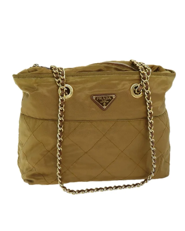 Stupidly Low Prices Prada ReEdition 2005 Nylon Chain Bag Khaki Premium Handbags At Unbeatable Markdowns