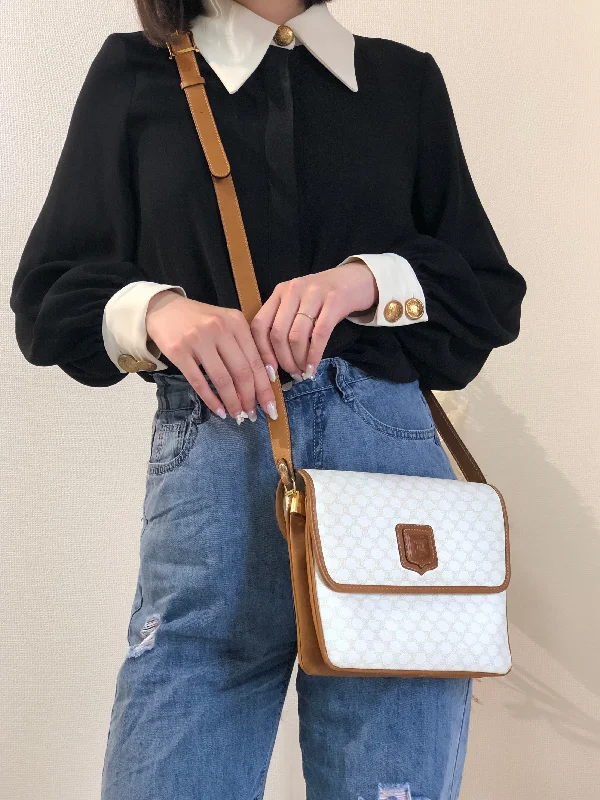 Luxury Fashion CELINE Macadam Blason Crowwbody Shoulderbag White Vintage Old celine 5mjbeu Chic Crossbody Bags, Limited Offers Luxury Fashion CELINE Macadam Blason Crowwbody Shoulderbag White Vintage Old celine 5mjbeu Chic Crossbody Bags, Limited Offers