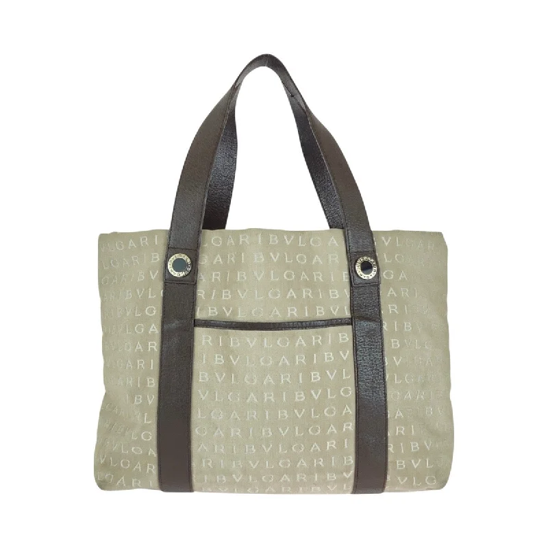 Flirty Fashion Discounts Bvlgari Canvas/Leather Logo Mania Tote Shoulder Bag Chic Bags, Shop Now
