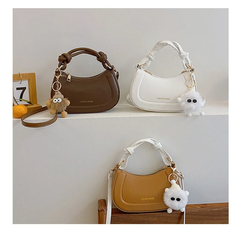 Fashion Deal Wholesale Fashion All-match Solid Color Knotted Handbag Crossbody Bag Stylish And Durable Handbags At Great Value