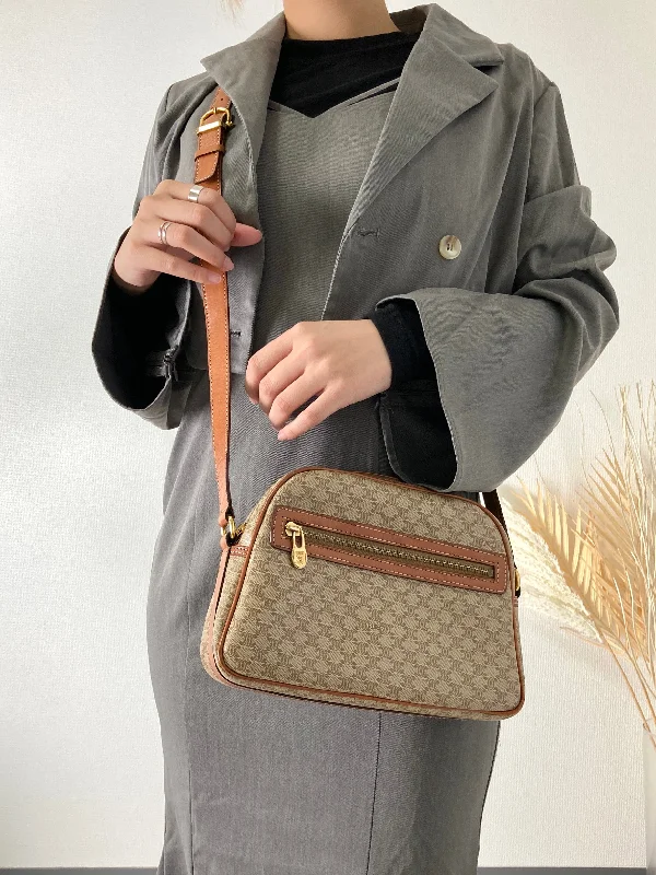 Limited Time Offers CELINE Macadam Front Zipper Shoulder bag Beige Vintage d4nhkn Iconic Handbags At Unbeatable Prices