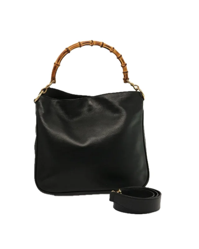 Holiday Attire Sale Gucci Bamboo Leather Shoulder Bag Premium Handbags At Exclusive Prices