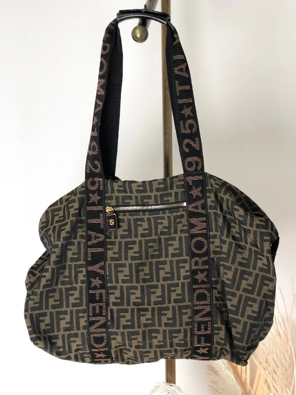 Discover Now FENDI Zucca Canvas Shoulder bag Boston bag Brown Vintage pdxmev Seasonal Sale On Trendy Handbags
