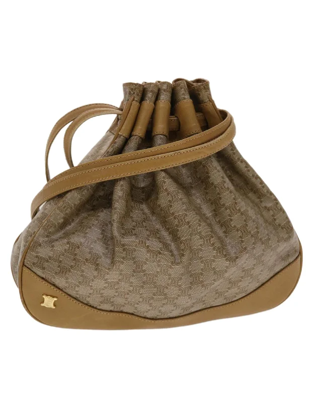 Affordable Luxury Fashion Vintage CELINE Cabas Bucket Bag Tan Monogram Canvas with Leather Trim Designer Bags At Exclusive Clearance Prices Affordable Luxury Fashion Vintage CELINE Cabas Bucket Bag Tan Monogram Canvas with Leather Trim Designer Bags At Exclusive Clearance Prices
