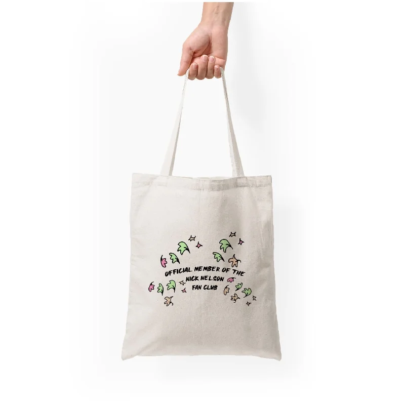 Comfort Meets Fashion Official Member Of The Nick Nelson Fan Club - Heart TV Tote Bag Unmissable Deals On High-Quality Designer Bags