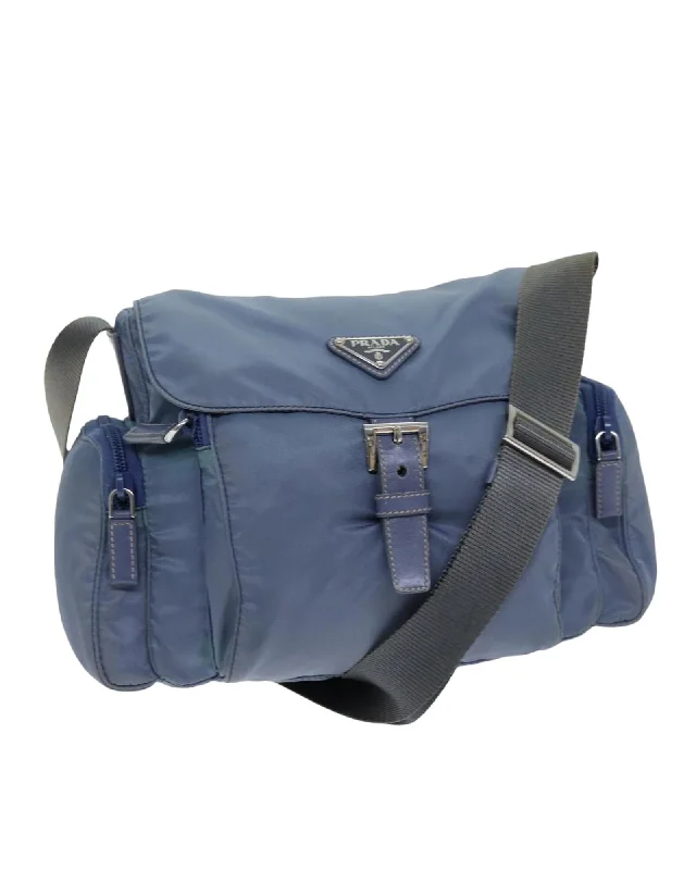 Chic Bags For Office Professionals And Urban Dwellers Prada Tote Bag - Blue Nylon and Leather Shoulder Bag with Zipper Closure Trendy And Timeless Handbags Now On Sale Chic Bags For Office Professionals And Urban Dwellers Prada Tote Bag - Blue Nylon and Leather Shoulder Bag with Zipper Closure Trendy And Timeless Handbags Now On Sale