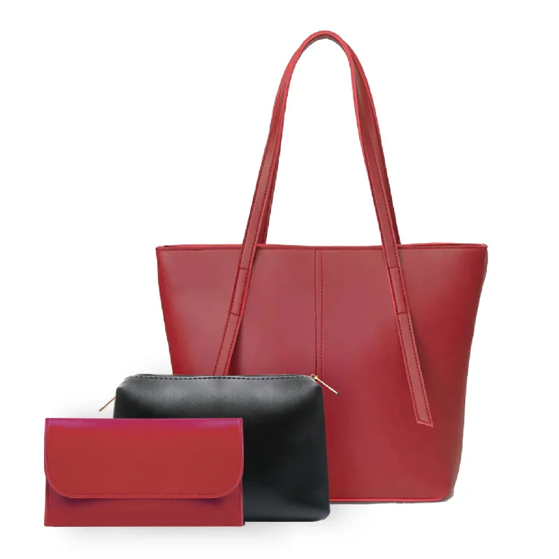 Flash Sale Starts Hobo Tote Maroon 3 Piece Elegant Bags, Limited Stock