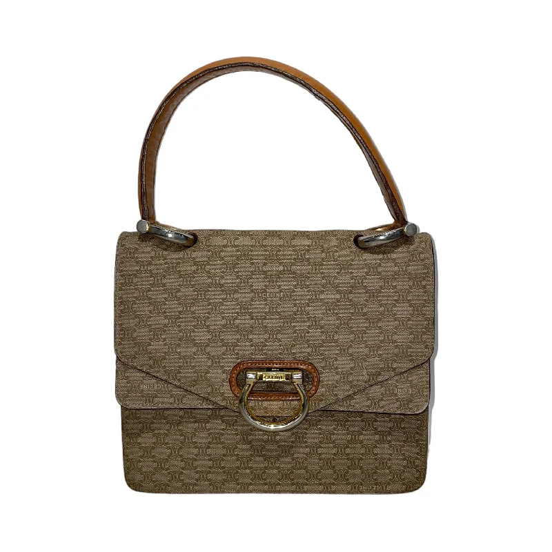 CELINE/Hand Bag/Monogram/Linen/BRW/double flap handbag Handbag Deals You'll Love