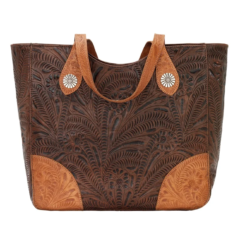 American West Womens Annies Secret Collection Zip Dark Brown Leather Tote Bag Must-Have Bags, Big Discounts