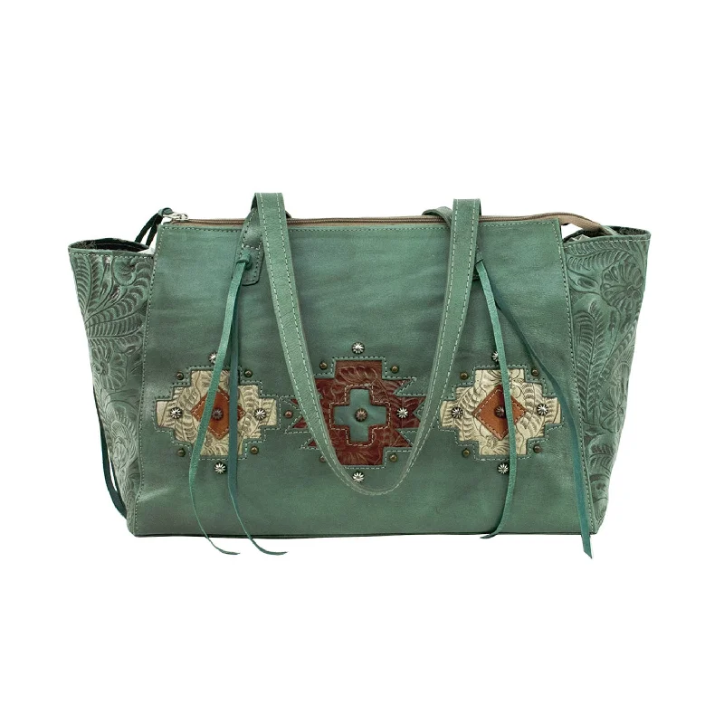 American West Womens Navajo Soul CC Light Turquoise Leather Tote Bag Must-Have Bags At Irresistible Discounts American West Womens Navajo Soul CC Light Turquoise Leather Tote Bag Must-Have Bags At Irresistible Discounts