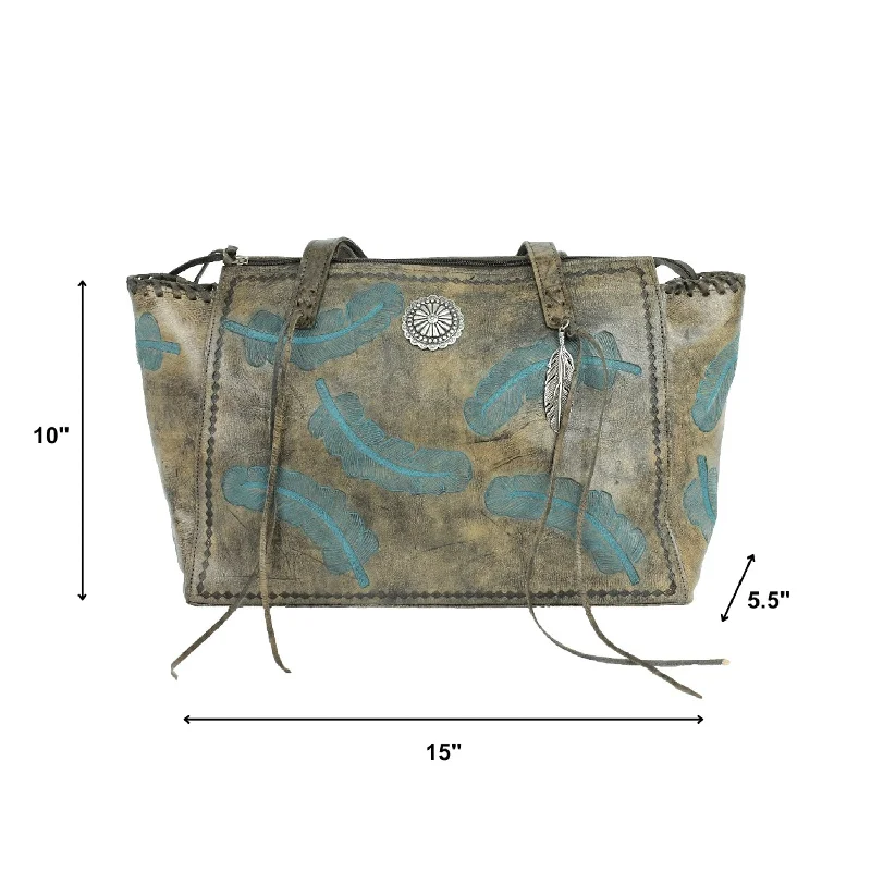 American West Womens Sacred Bird CC Charcoal/Turquoise Leather Tote Bag Flash Sale On Elegant Bags – Limited Stock Available American West Womens Sacred Bird CC Charcoal/Turquoise Leather Tote Bag Flash Sale On Elegant Bags – Limited Stock Available