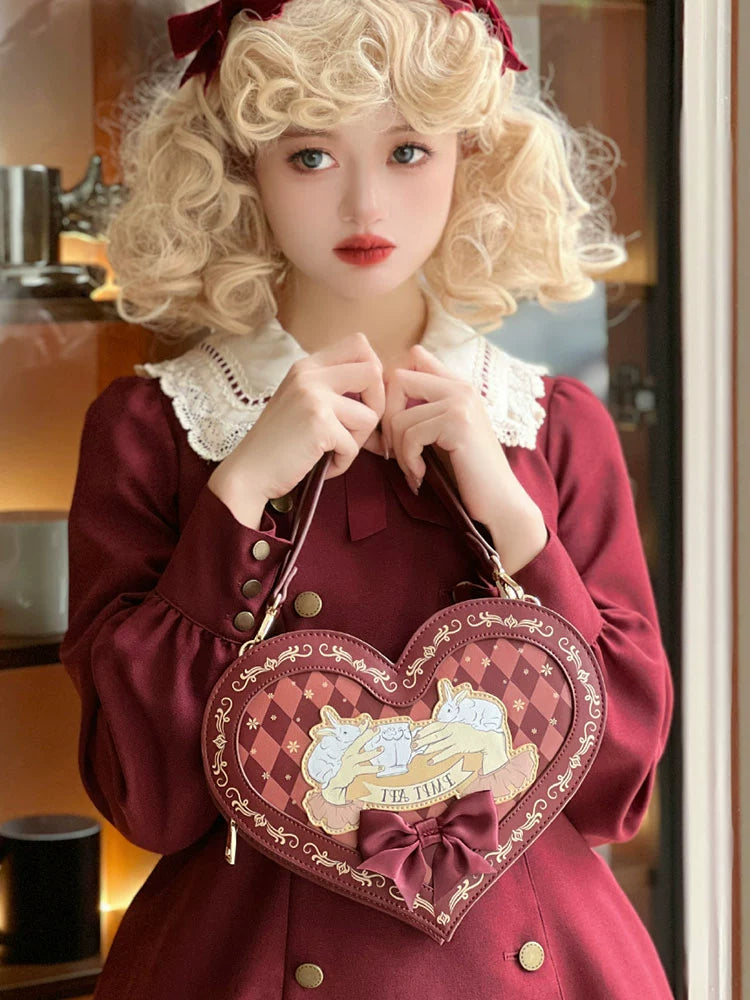 Banana&Guava~Vintage Lolita Handbag Heart Shape Lolita Bag Luxury Handbags, Budget-Friendly Banana&Guava~Vintage Lolita Handbag Heart Shape Lolita Bag Luxury Handbags, Budget-Friendly