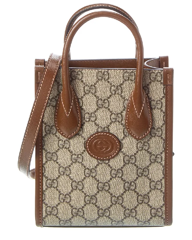 Gucci Mini Gg Supreme Canvas & Leather Tote Fashion-Forward Bags, Now On Sale