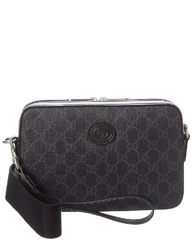 Gucci Small Gg Supreme Canvas & Leather Camera Bag Flash Sale On Designer Bags