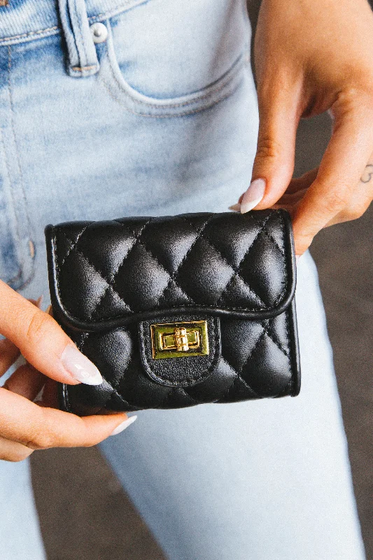 Briella Quilted Card Holder, Black Fashion-Forward Bags At Limited-Time Offers