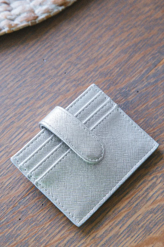 Cassie Card Holder, Silver Elegant Totes At Limited-Time Prices