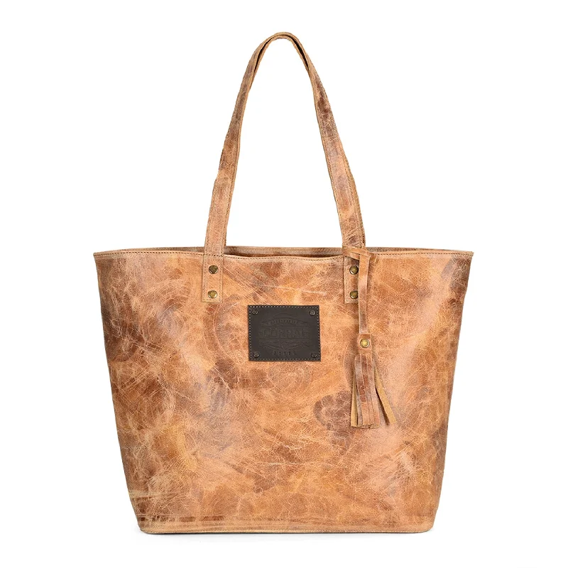 Corral Womens D1289 Honey Leather 5 Liter Distressed Tote Bag 1 BG Unmissable Deals On High-Quality Designer Bags