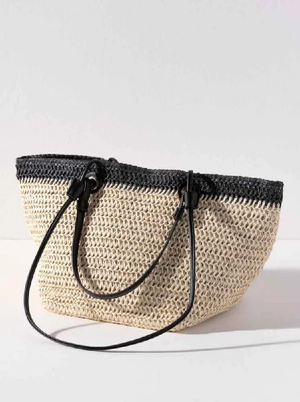 Dalia Paper Straw Tote Bag, Natural/Black Shop Timeless And Trendy Bags At Limited-Time Discounts Dalia Paper Straw Tote Bag, Natural/Black Shop Timeless And Trendy Bags At Limited-Time Discounts