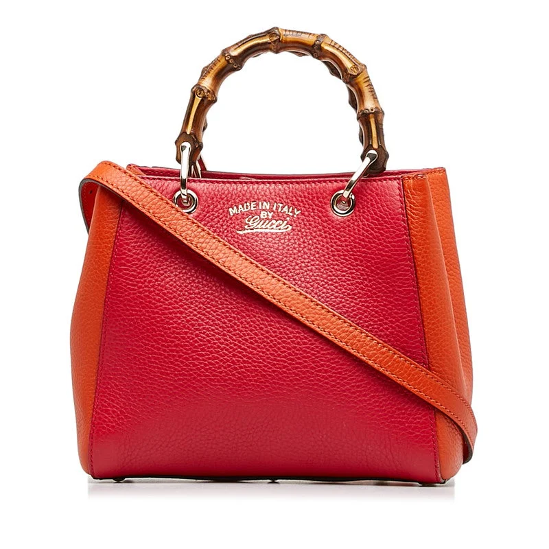 Gucci Bamboo Mini per Handbags 2WAY 368823 Red Leather Ladies Gucci Elegant Bags With Limited Stock Available