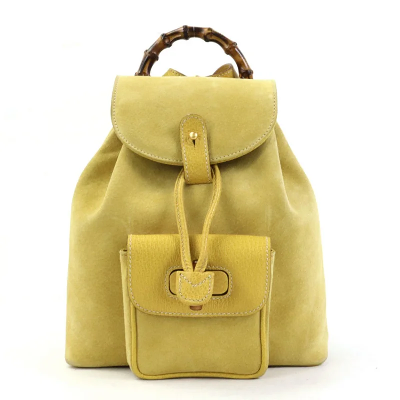 Gucci Bamboo Suede Backpack Bag (Pre-Owned) Fashionable Handbags At Must-Have Prices Gucci Bamboo Suede Backpack Bag (Pre-Owned) Fashionable Handbags At Must-Have Prices