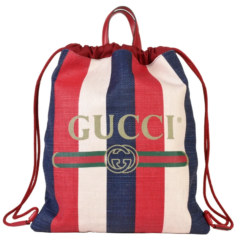 Gucci Drawstring  Canvas Backpack Bag (Pre-Owned) Classic Totes, Exclusive Deals