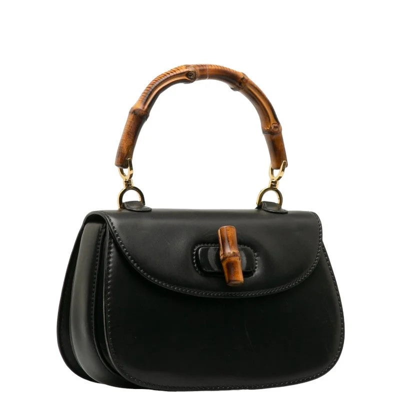 GUCCI Gucci Old Gucci Bamboo 000 01 0633 Handbag Leather Black Lady Gucci Sleek Bags, Perfect Prices GUCCI Gucci Old Gucci Bamboo 000 01 0633 Handbag Leather Black Lady Gucci Sleek Bags, Perfect Prices