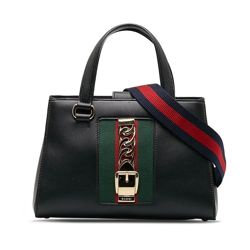 Gucci Sylvie Sherry Line Handbag 460381 Black Leather Women's Best Deals On Premium Handbags Gucci Sylvie Sherry Line Handbag 460381 Black Leather Women's Best Deals On Premium Handbags