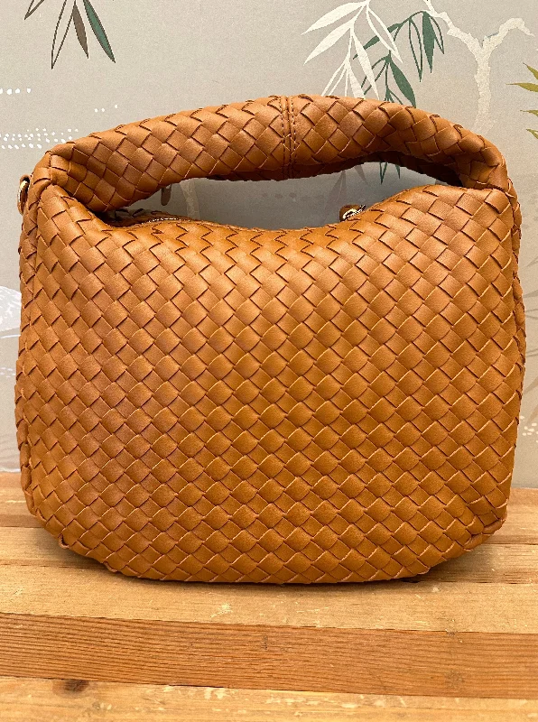 Hailey Woven Handbag Tan Trendy Totes, Shop & Save