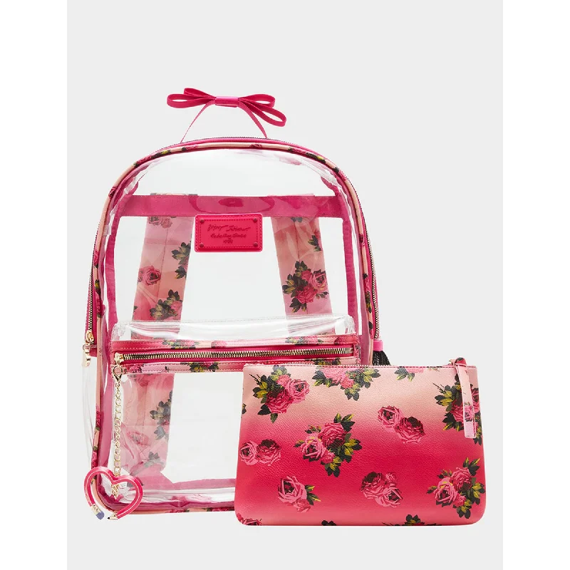Large Clear Backpack Floral Print High-Fashion Handbags At Reduced Costs