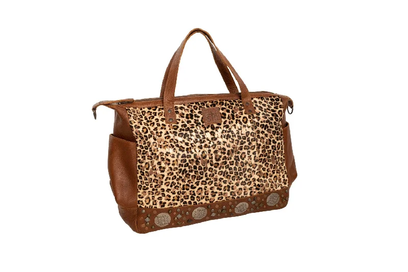 STS Ranchwear Womens Great Plains Amelia Leopard Print/Brown Leather Tote Bag Affordable Luxury – Exclusive Savings On Premium Bags