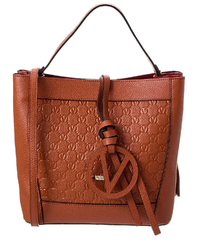 Valentino by Mario Valentino Callie Medallion Leather Shoulder Bag Stylish And Functional Bags Now At Reduced Rates