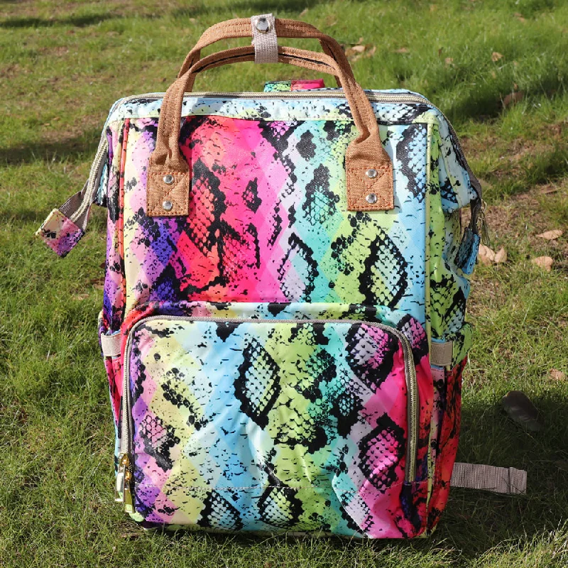 Wholesale OEM Factory Colorful Snake Design Maternity Mummy Bag Tote Handbag Waterproof Travel Diaper Bag For Mom Baby Care Statement Bags, Shop Today