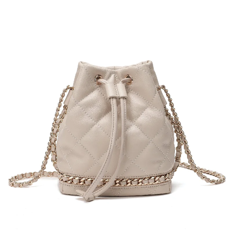 Full-Grain Quilted Lambskin Leather Drawstring Bag Premium Quality Bags At Affordable Prices