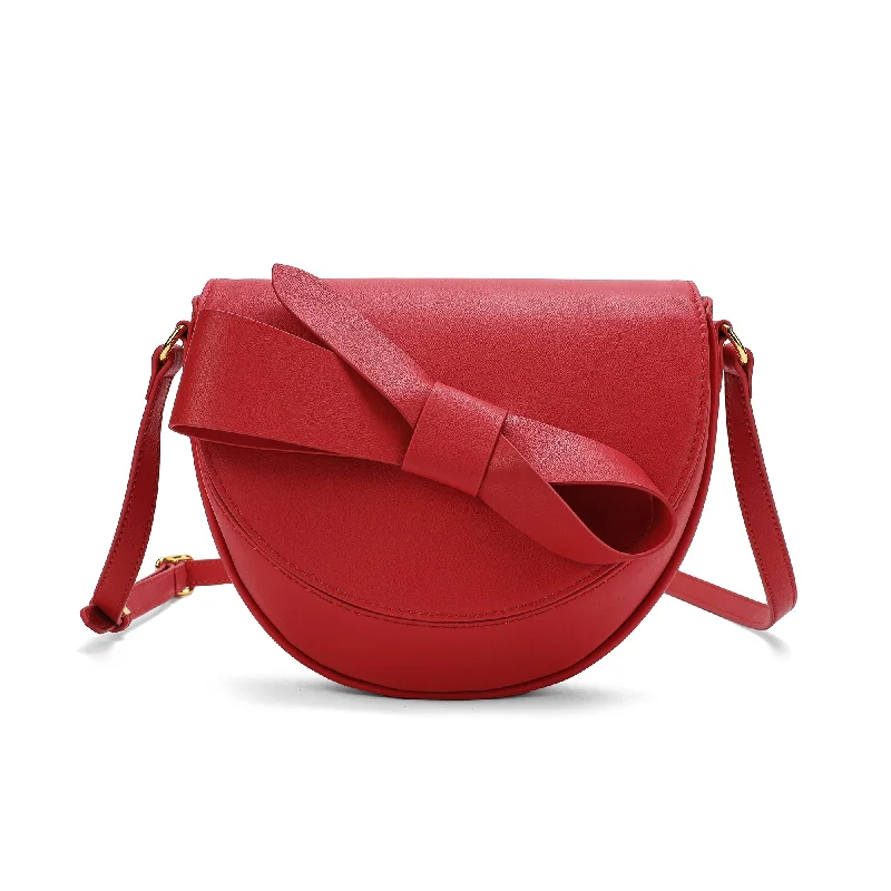 Tiffany & Fred  Front Bow Smooth Leather Shoulder Bag Upgrade Your Look With Fashionable Bags