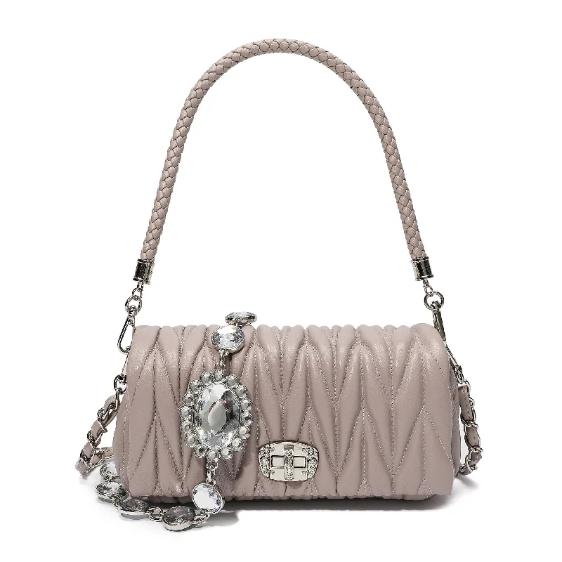 Tiffany & Fred Pleated Sheepskin Shoulder Bag Timeless Handbags At Reduced Prices