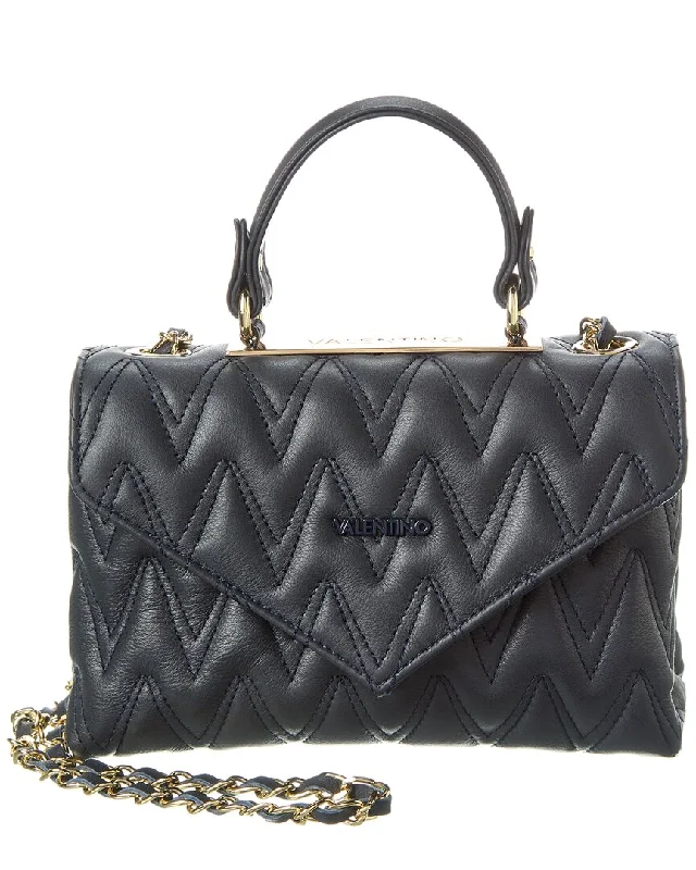 Valentino by Mario Valentino Lynn D Plate Leather Shoulder Bag Timeless Handbags, Flash Sale