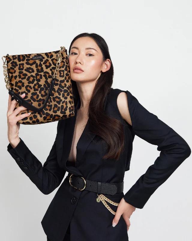 Saben Claudette Crossbody Black + Leopard Haircalf Premium Handbags With A Touch Of Elegance Saben Claudette Crossbody Black + Leopard Haircalf Premium Handbags With A Touch Of Elegance