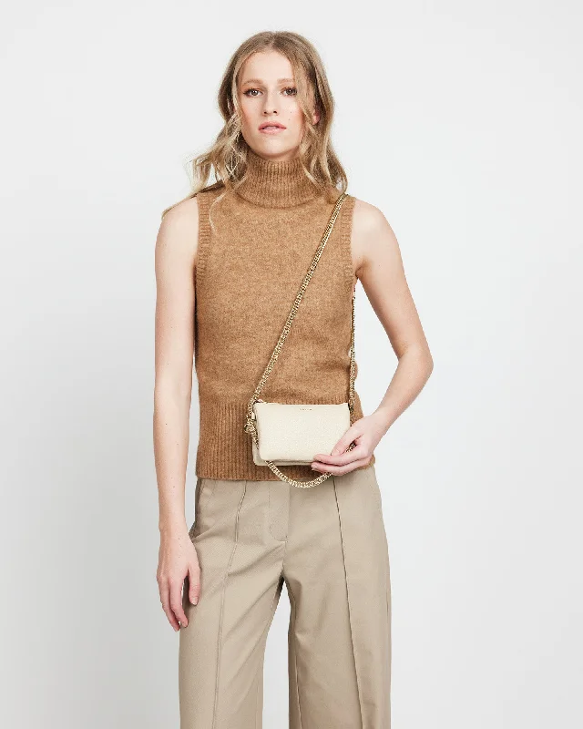 Saben Lily Crossbody Biscotti + Gold Curb Chain Designer Bags At Exclusive Clearance Prices Saben Lily Crossbody Biscotti + Gold Curb Chain Designer Bags At Exclusive Clearance Prices